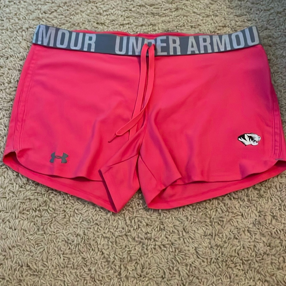 Under Armour women’s athletic mizzou tigers shorts pink size large